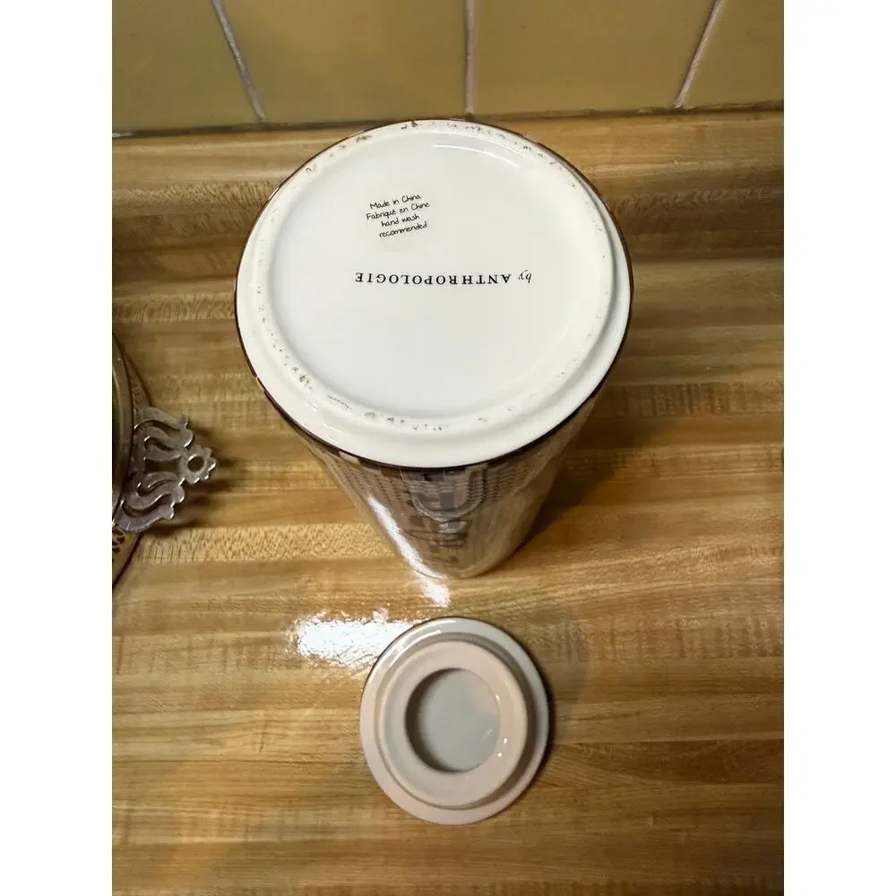 Anthropologie Bistro Tile Bonjour Canister
